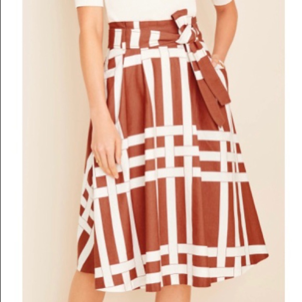 Ann Taylor Paper-bag Basketweave Skirt s14